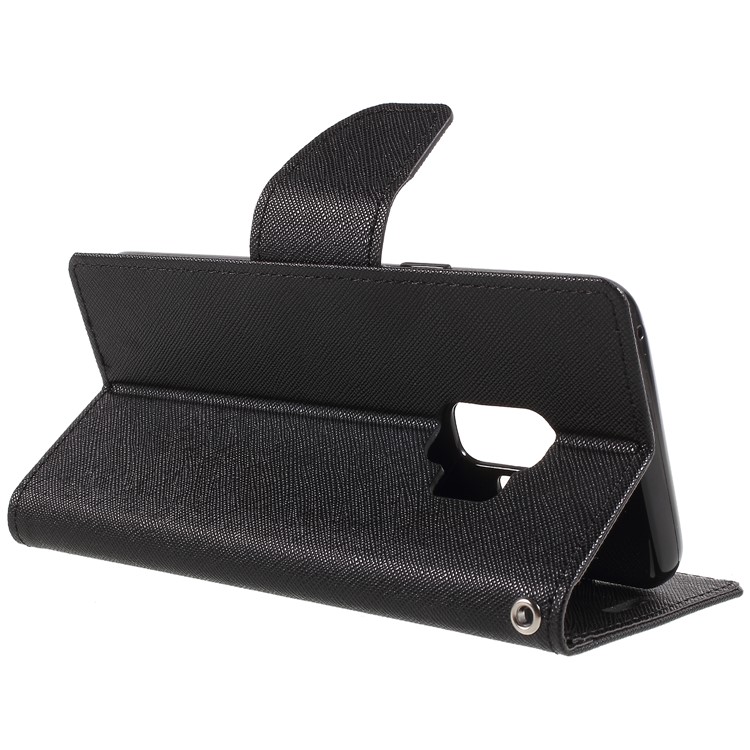 MERCURY GOOSPERY Fancy Diary Wallet Leather Mobile Case for Samsung Galaxy S9 - Black-8