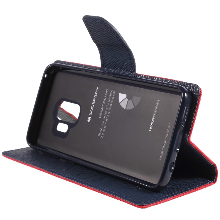 MERCURY GOOSPERY Fancy Diary Leather Wallet Stand Case for Samsung Galaxy S9 G960 - Red-4