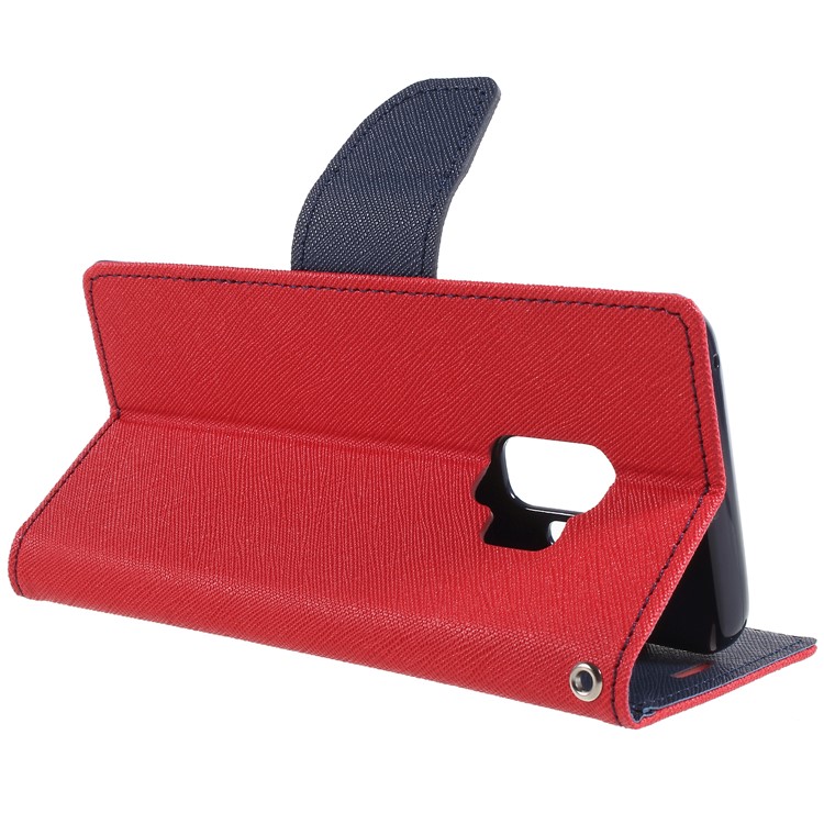 MERCURY GOOSPERY Fancy Diary Leather Wallet Stand Case for Samsung Galaxy S9 G960 - Red-5