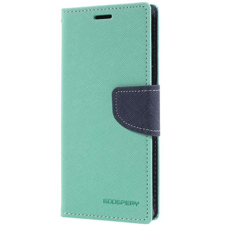MERCURY GOOSPERY Fancy Diary Leather Wallet Mobile Phone Case for Samsung Galaxy S9 - Cyan-1
