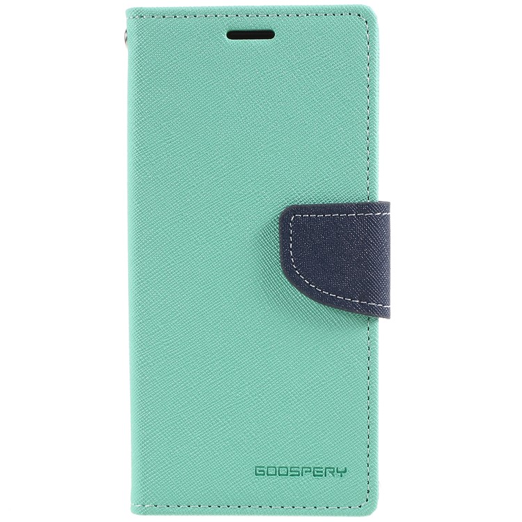 MERCURY GOOSPERY Fancy Diary Leather Wallet Mobile Phone Case for Samsung Galaxy S9 - Cyan-3