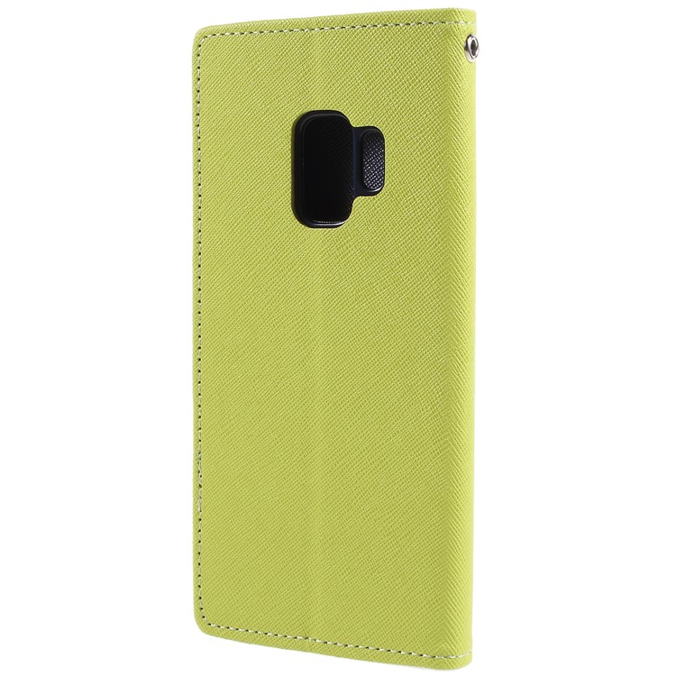 MERCURY GOOSPERY for Samsung Galaxy S9 Contrast Color Leather Wallet Case Accessory - Green-2