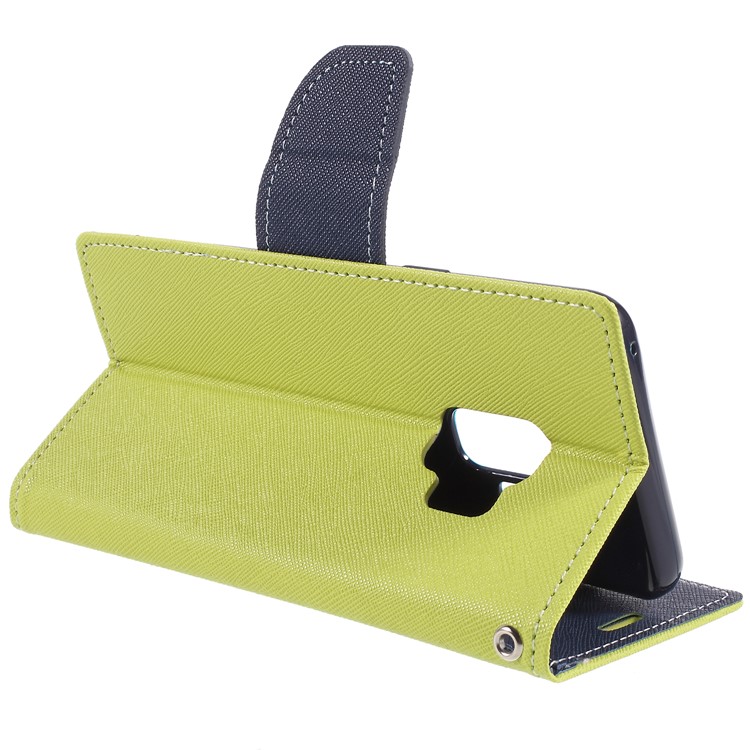 MERCURY GOOSPERY for Samsung Galaxy S9 Contrast Color Leather Wallet Case Accessory - Green-5
