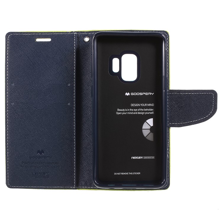 MERCURY GOOSPERY for Samsung Galaxy S9 Contrast Color Leather Wallet Case Accessory - Green-6