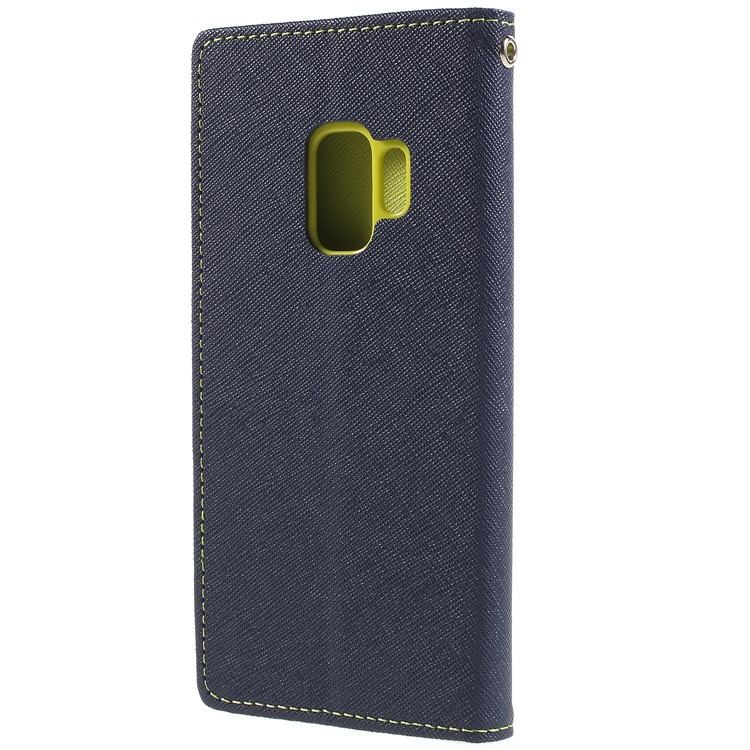 MERCURY GOOSPERY Fancy Diary Leather Wallet Protective Case for Samsung S9 G960 - Dark Blue-2