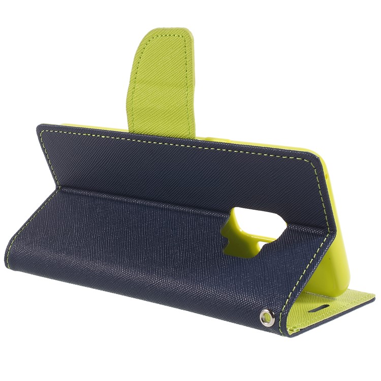 MERCURY GOOSPERY Fancy Diary Leather Wallet Protective Case for Samsung S9 G960 - Dark Blue-5