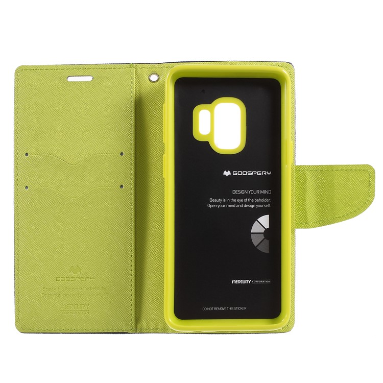 MERCURY GOOSPERY Fancy Diary Leather Wallet Protective Case for Samsung S9 G960 - Dark Blue-6