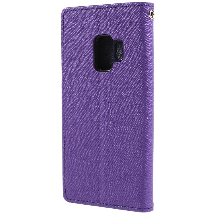 MERCURY GOOSPERY Contrast Color Leather Wallet Mobile Phone Casing for Samsung S9 - Purple-2