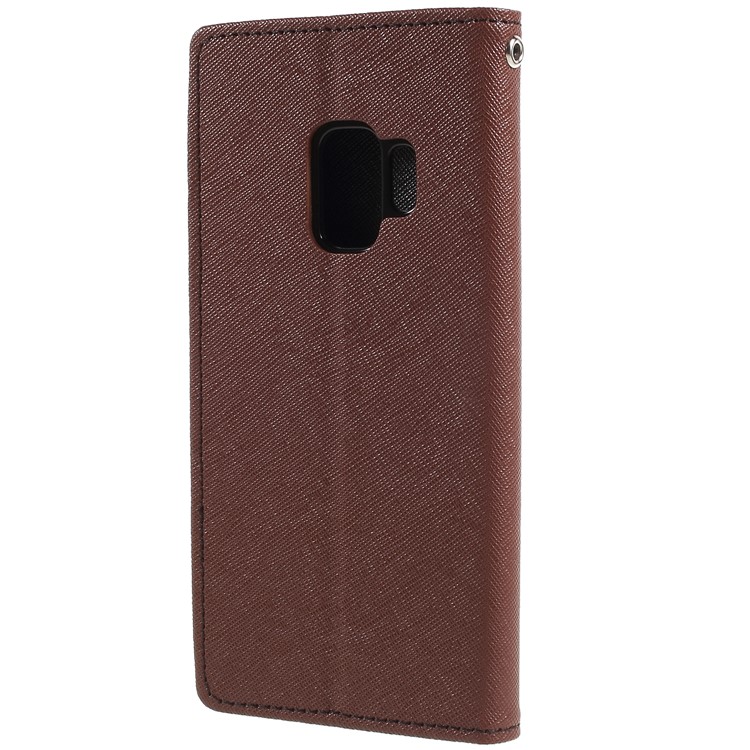 MERCURY GOOSPERY for Samsung Galaxy S9 Contrast Color Wallet Leather Mobile Cover with Stand - Brown-2
