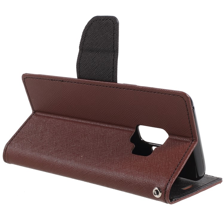 MERCURY GOOSPERY for Samsung Galaxy S9 Contrast Color Wallet Leather Mobile Cover with Stand - Brown-5
