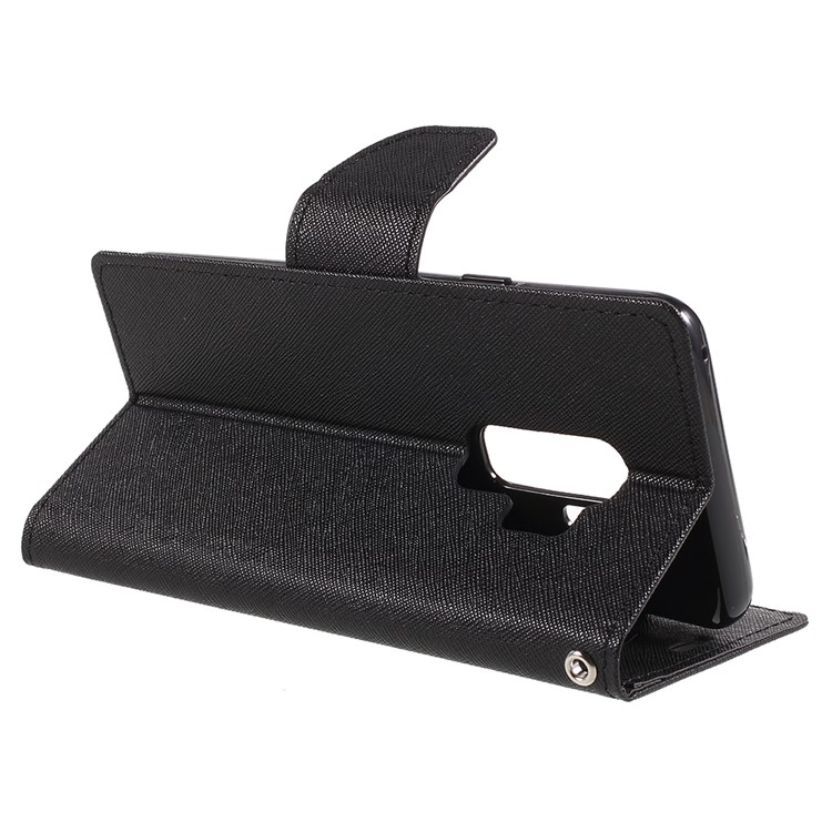 MERCURY GOOSPERY Fancy Flip Leather Wallet Phone Casing for Samsung Galaxy S9 Plus - Black-5