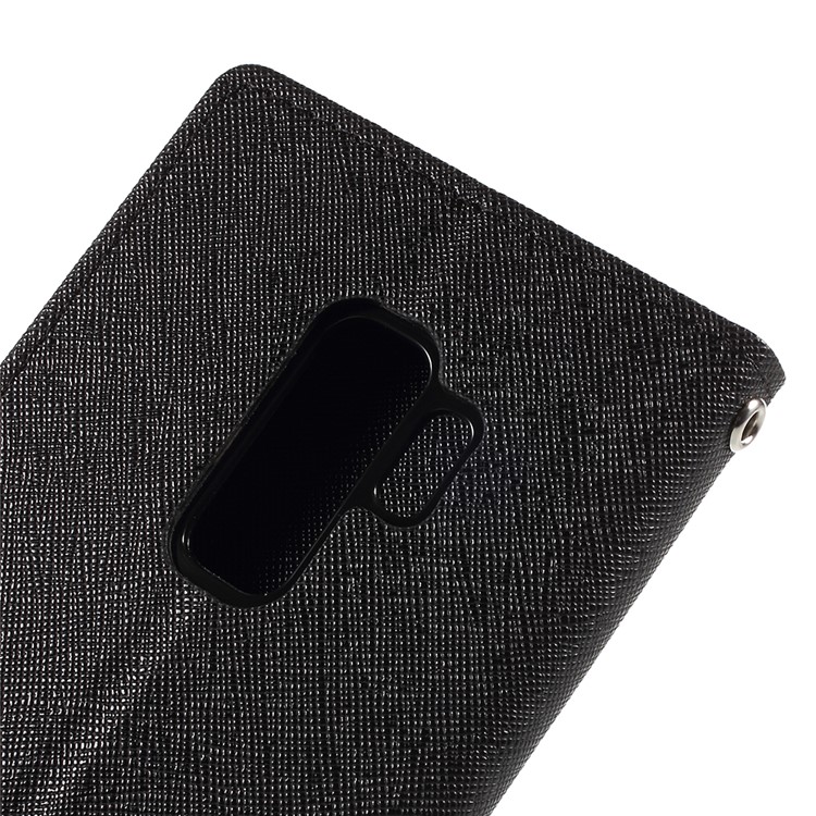 MERCURY GOOSPERY Fancy Flip Leather Wallet Phone Casing for Samsung Galaxy S9 Plus - Black-8