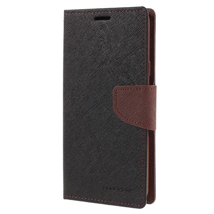 MERCURY GOOSPERY Fancy Flip Leather Wallet Phone Cover for Samsung Galaxy S9 Plus G965 - Black / Brown-2