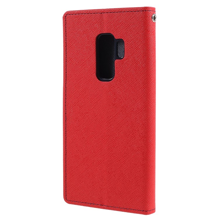 MERCURY GOOSPERY Fancy Flip Leather Wallet Phone Shell for Samsung Galaxy S9 Plus G965 - Red-3