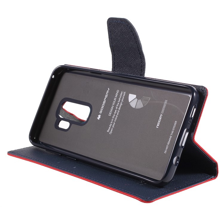 MERCURY GOOSPERY Fancy Flip Leather Wallet Phone Shell for Samsung Galaxy S9 Plus G965 - Red-4