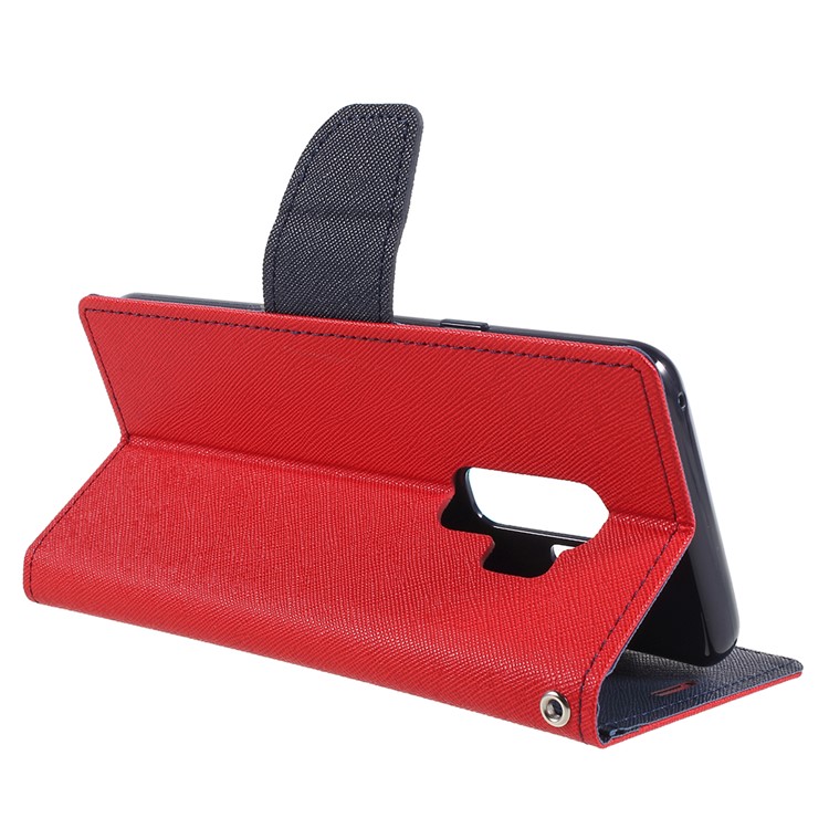 MERCURY GOOSPERY Fancy Flip Leather Wallet Phone Shell for Samsung Galaxy S9 Plus G965 - Red-5