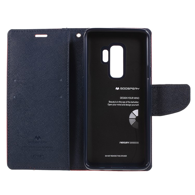 MERCURY GOOSPERY Fancy Flip Leather Wallet Phone Shell for Samsung Galaxy S9 Plus G965 - Red-6