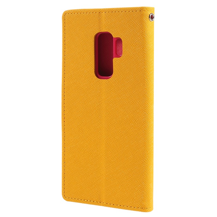 MERCURY GOOSPERY Fancy Flip Leather Wallet Mobile Phone Casing for Samsung Galaxy S9 Plus - Yellow-3