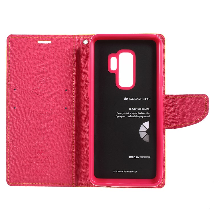 MERCURY GOOSPERY Fancy Flip Leather Wallet Mobile Phone Casing for Samsung Galaxy S9 Plus - Yellow-6