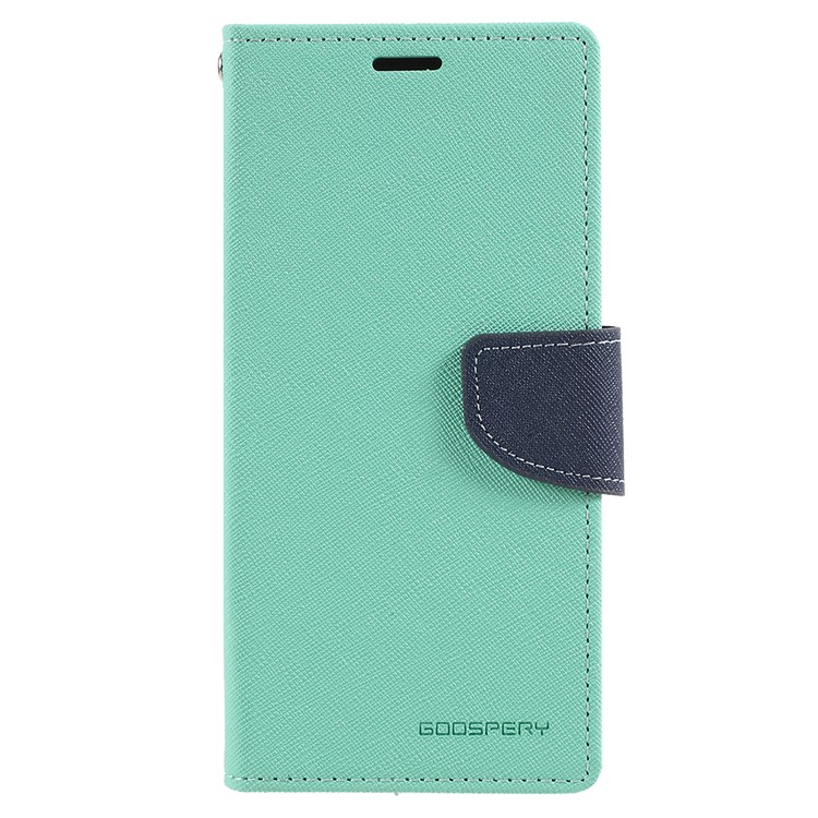 MERCURY GOOSPERY Fancy Flip Leather Wallet Mobile Phone Cover for Samsung Galaxy S9 Plus G965 - Cyan-1