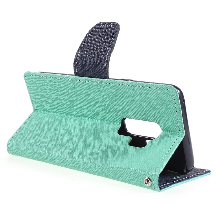 MERCURY GOOSPERY Fancy Flip Leather Wallet Mobile Phone Cover for Samsung Galaxy S9 Plus G965 - Cyan-5
