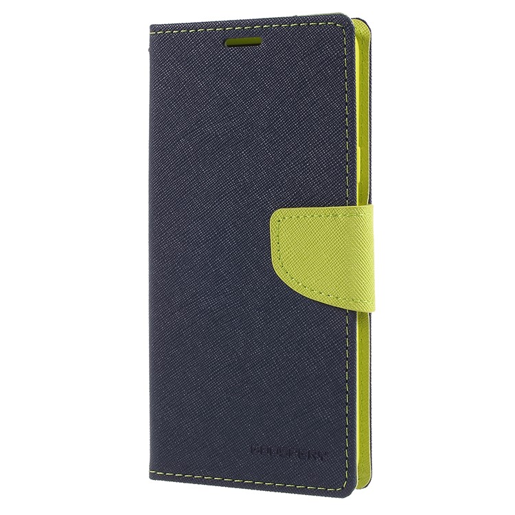 MERCURY GOOSPERY Fancy Flip Leather Wallet Cell Phone Cover for Samsung Galaxy S9 Plus - Dark Blue-2