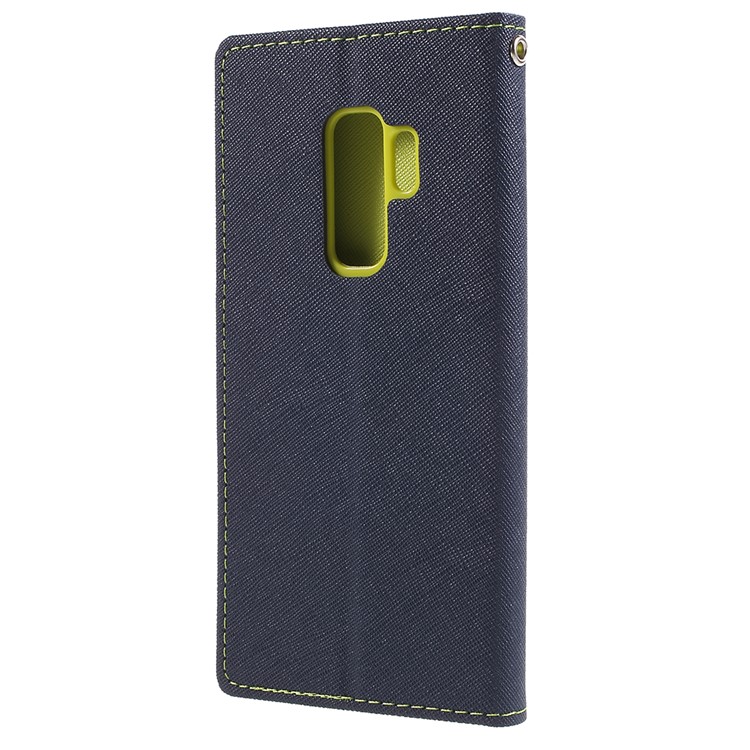 MERCURY GOOSPERY Fancy Flip Leather Wallet Cell Phone Cover for Samsung Galaxy S9 Plus - Dark Blue-3
