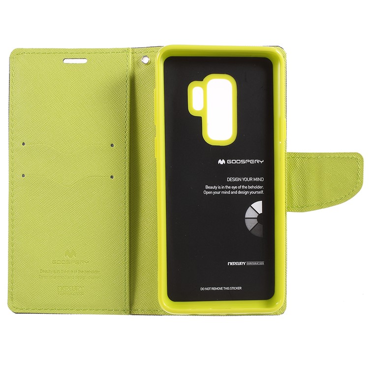 MERCURY GOOSPERY Fancy Flip Leather Wallet Cell Phone Cover for Samsung Galaxy S9 Plus - Dark Blue-6