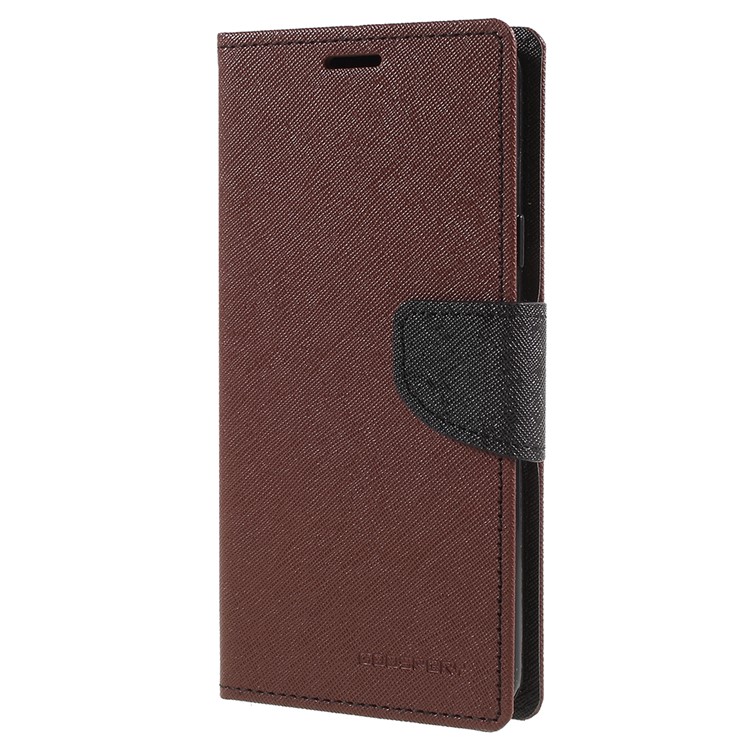 MERCURY GOOSPERY Fancy Flip Leather Wallet Cell Phone Shell for Samsung Galaxy S9 Plus - Brown-2
