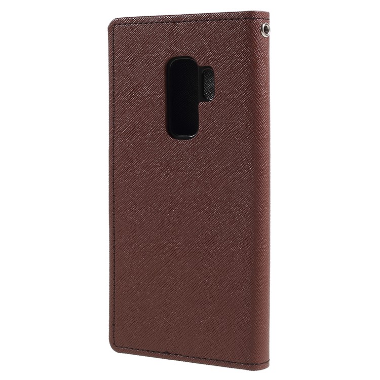MERCURY GOOSPERY Fancy Flip Leather Wallet Cell Phone Shell for Samsung Galaxy S9 Plus - Brown-3