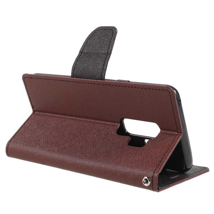 MERCURY GOOSPERY Fancy Flip Leather Wallet Cell Phone Shell for Samsung Galaxy S9 Plus - Brown-5