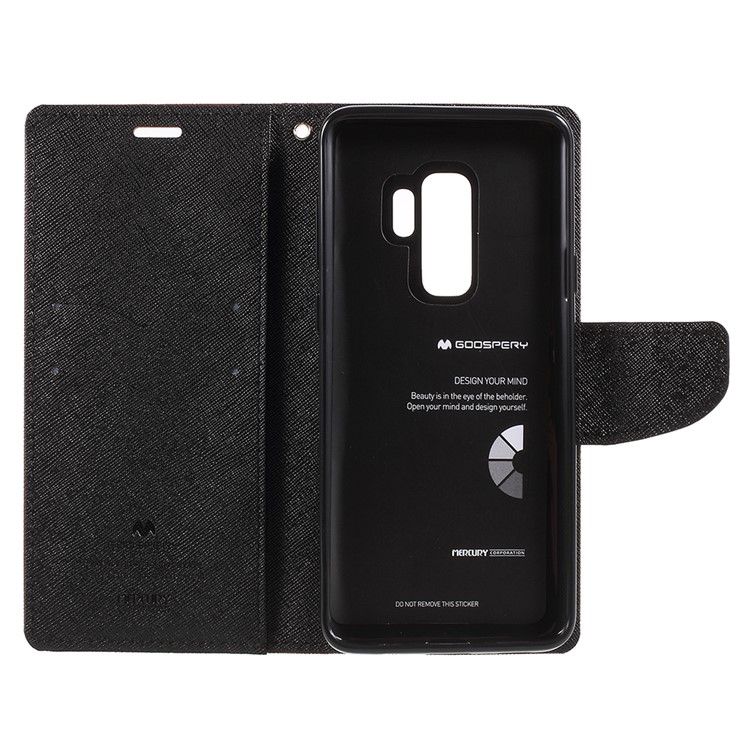 MERCURY GOOSPERY Fancy Flip Leather Wallet Cell Phone Shell for Samsung Galaxy S9 Plus - Brown-6