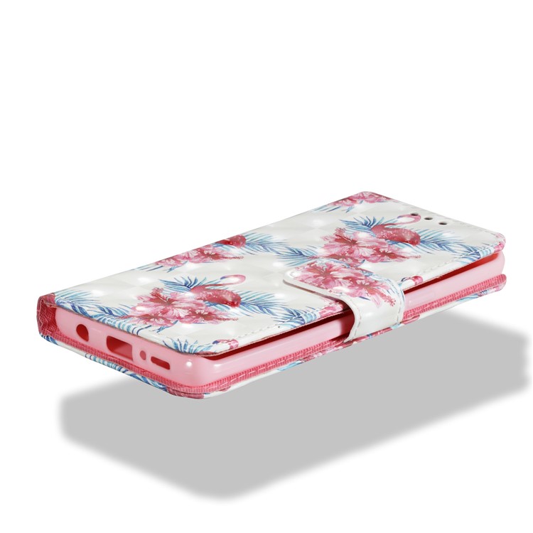 Pattern Printing Leather Wallet Case for Samsung Galaxy S9 G960 - Crane and Flower-3