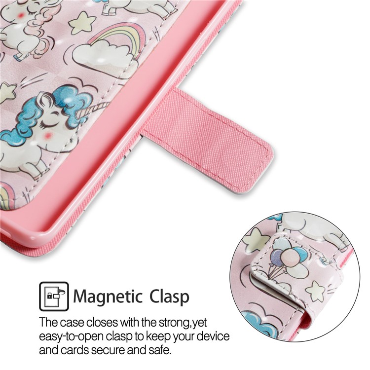 Pattern Printing Leather Wallet Phone Case for Samsung Galaxy S9 G960 - Cloud and Unicorn-6