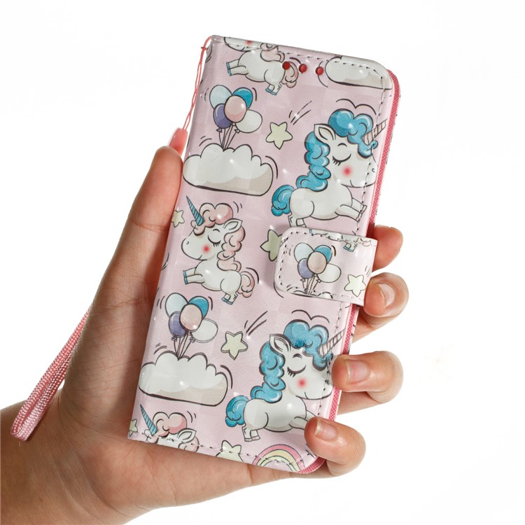 Pattern Printing Leather Wallet Phone Case for Samsung Galaxy S9 G960 - Cloud and Unicorn-7