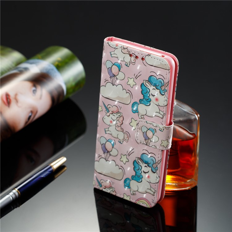 Pattern Printing Leather Wallet Phone Case for Samsung Galaxy S9 G960 - Cloud and Unicorn-8