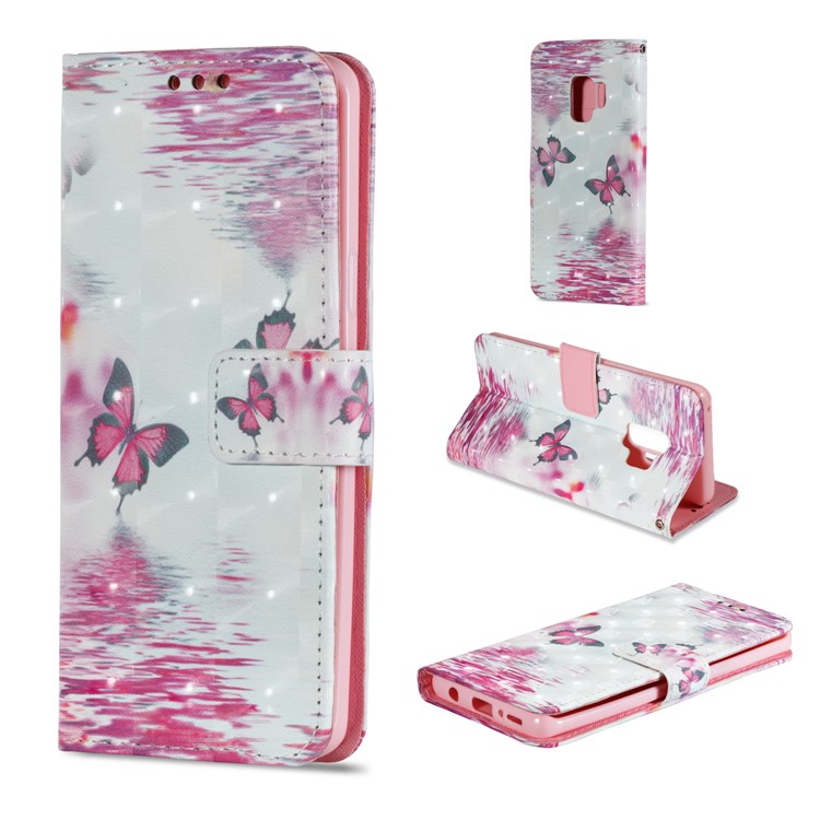 Pattern Printing PU Leather Wallet Case for Samsung Galaxy S9 G960 - Butterfly Pattern-1