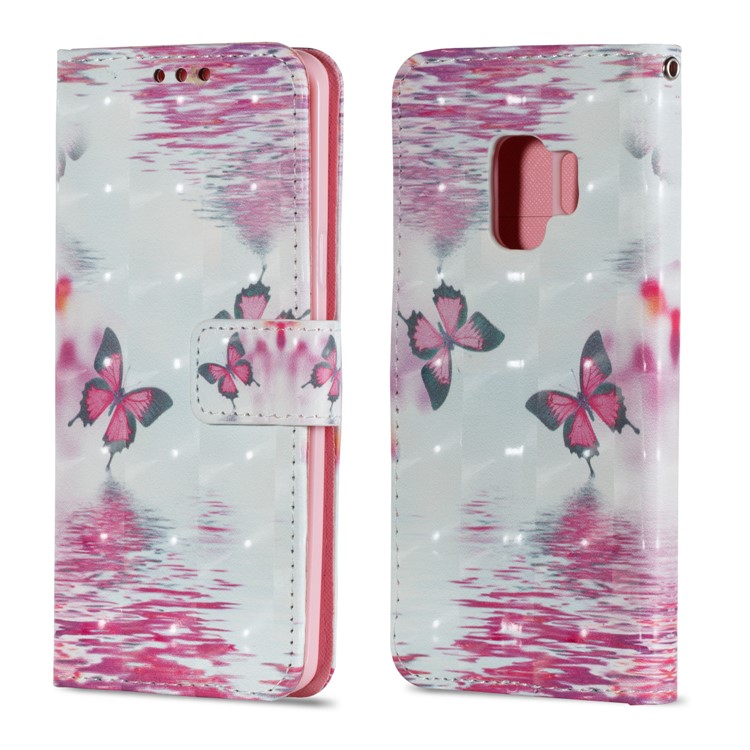 Pattern Printing PU Leather Wallet Case for Samsung Galaxy S9 G960 - Butterfly Pattern-2