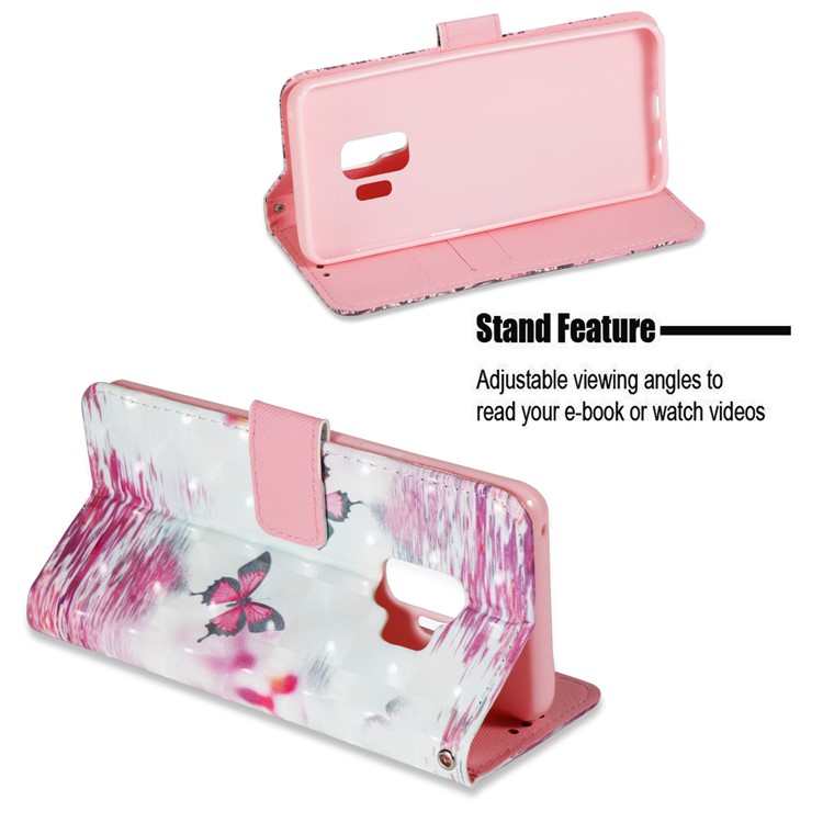 Pattern Printing PU Leather Wallet Case for Samsung Galaxy S9 G960 - Butterfly Pattern-4