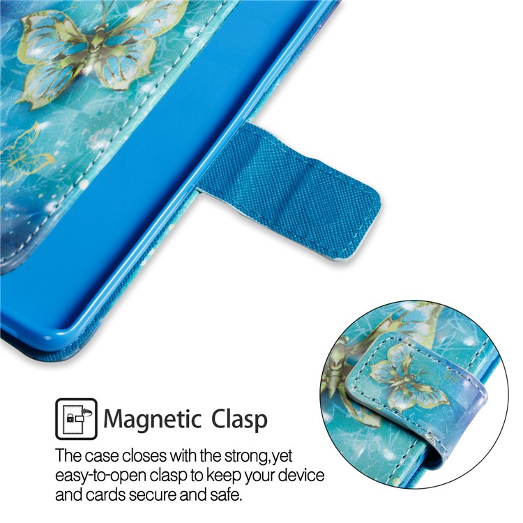 Pattern Printing Magnetic Leather Stand Cover for Samsung Galaxy S9 G960 - Gold Butterflies-6