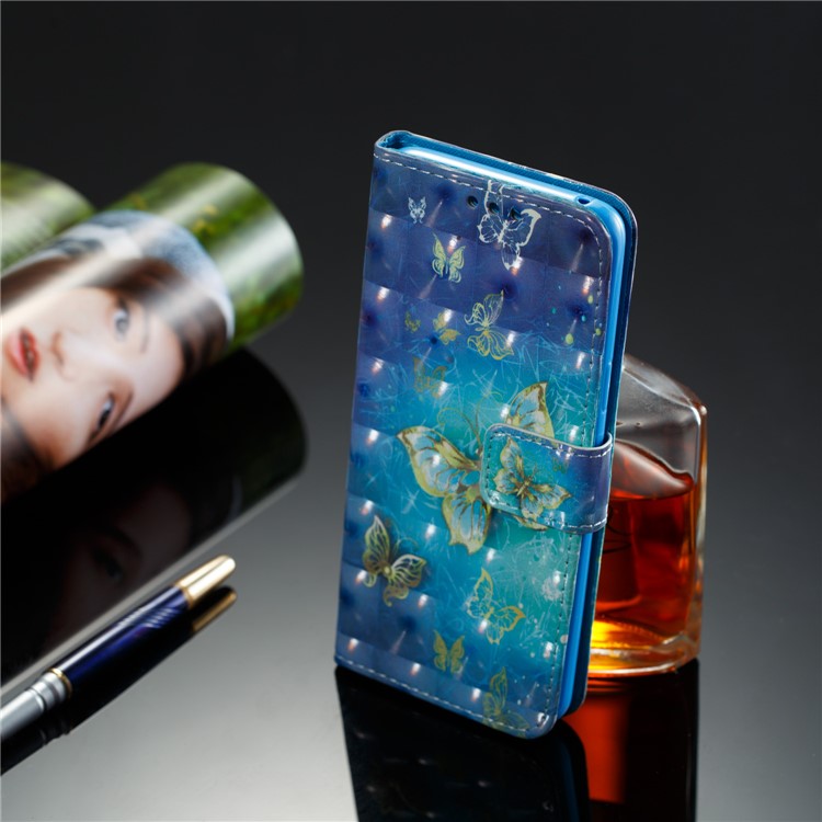 Pattern Printing Magnetic Leather Stand Cover for Samsung Galaxy S9 G960 - Gold Butterflies-8