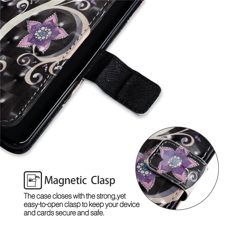 Pattern Printing Phone Leather Wallet Case for Samsung Galaxy S9 G960 - Purple Flowers-6