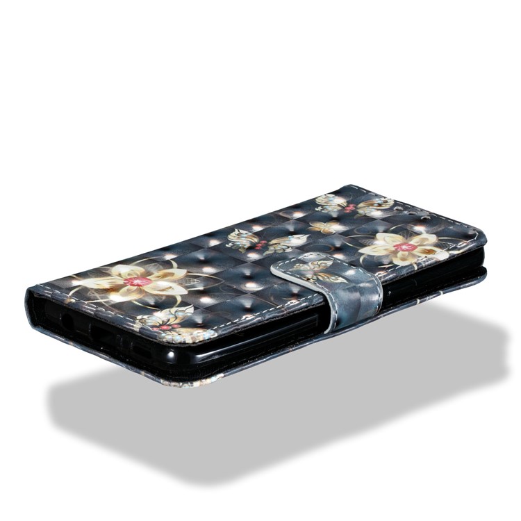 Pattern Printing Leather Wallet Shell Case Cover for Samsung Galaxy S9 - Butterfly and Flower-3