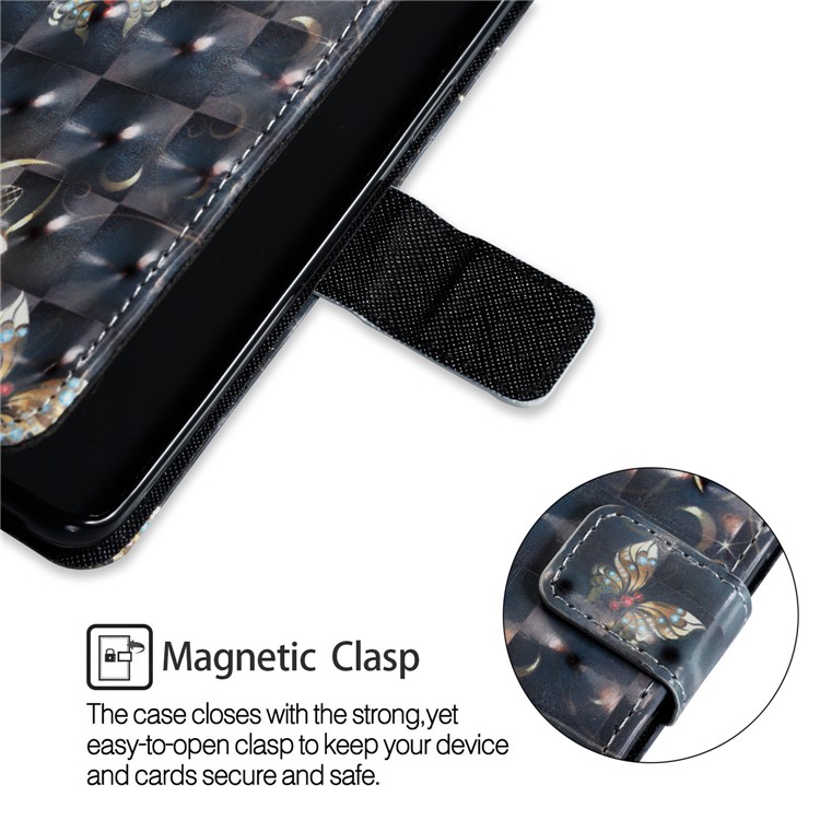 Pattern Printing Leather Wallet Shell Case Cover for Samsung Galaxy S9 - Butterfly and Flower-5