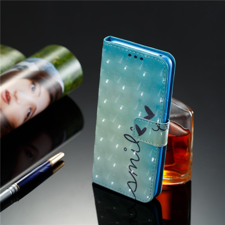 Pattern Printing Leather Wallet Case for Samsung Galaxy S9 - SMILE Pattern-8