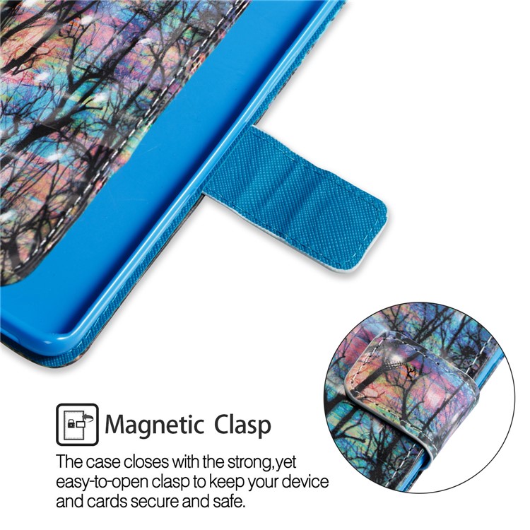 Pattern Printing Leather Wallet Shell Case for Samsung Galaxy S9 - Tree Pattern-6