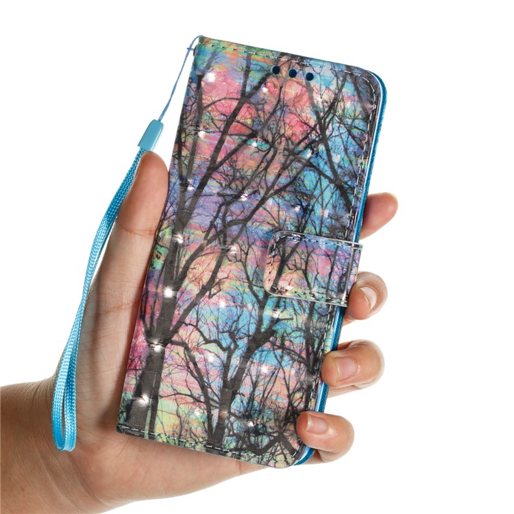 Pattern Printing Leather Wallet Shell Case for Samsung Galaxy S9 - Tree Pattern-7