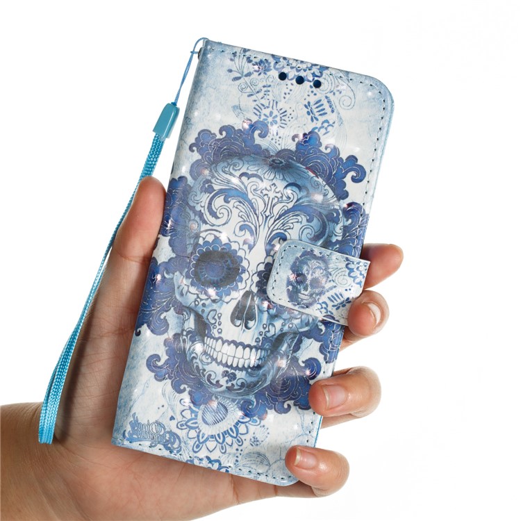Pattern Printing Leather Wallet Case Phone Shell for Samsung Galaxy S9 - Cool Skull-7