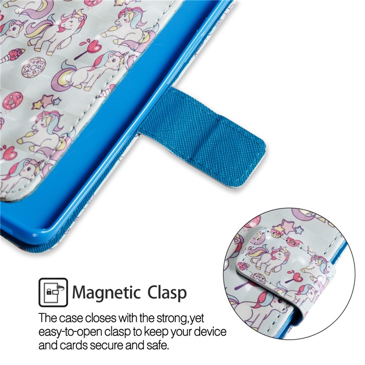 Pattern Printing Leather Wallet Case Shell for Samsung Galaxy S9 - Unicorn Pattern-6