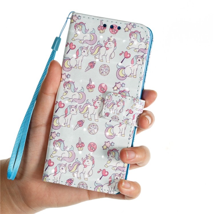 Pattern Printing Leather Wallet Case Shell for Samsung Galaxy S9 - Unicorn Pattern-7
